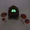 Mushrooms House Glow Courtyard Garden Tree Resin Decoration