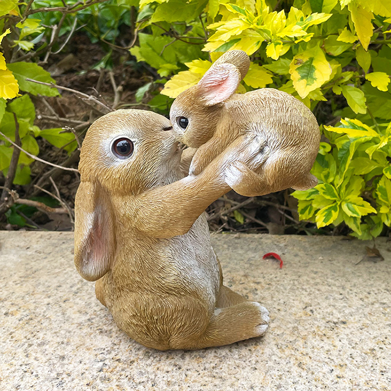 Parent-child Rabbit Decoration Resin Garden Courtyard Ornament