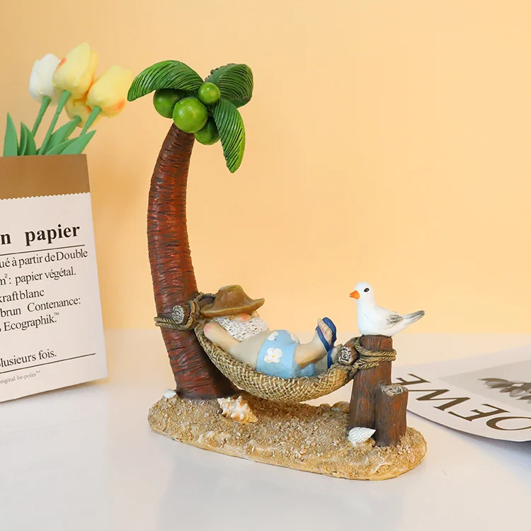 Coconut Tree Vacation Resin Garden Ornament Craft Decoration