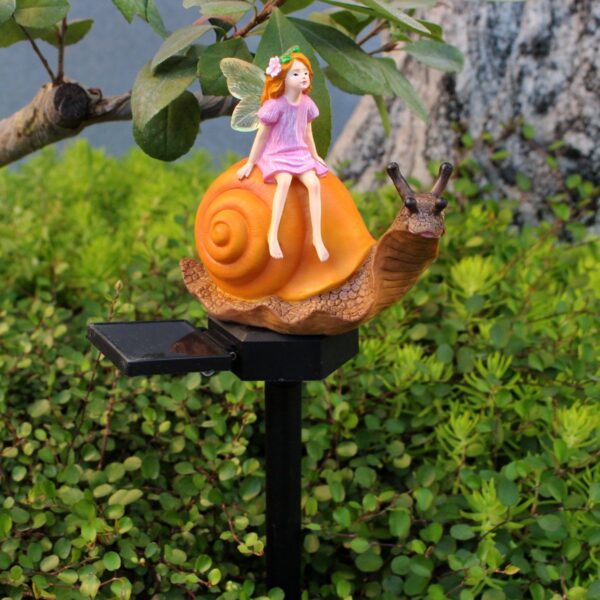 Simulation Flower Fairy Snail Waterproof LED Solar Light