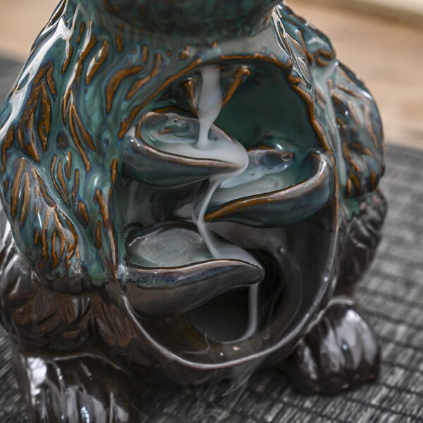Rabbit Blue Ceramic Backflow Incense Burner