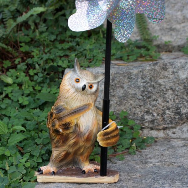 Owl Resin Ornament Garden Windmill Decoration