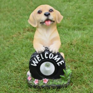 Puppy Solar Light Decoration Courtyard Garden Dog Resin Ornament