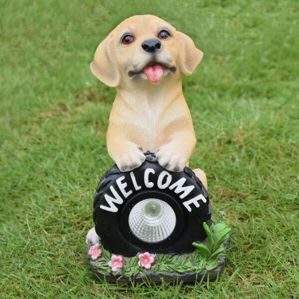 Puppy Solar Light Decoration Courtyard Garden Dog Resin Ornament Puppy Solar Light Decoration Courtyard Garden Dog Resin Ornament