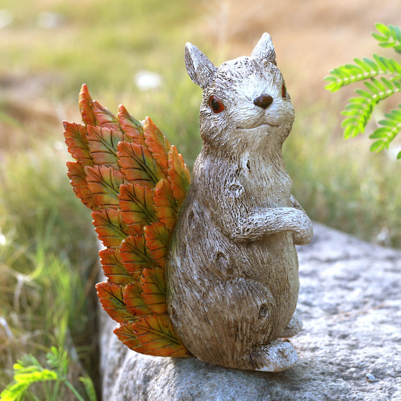 Cute Animal Leaves Garden Resin Ornament
