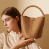 Genuine Leather Handbag Crossbody Bag Bucket Bag