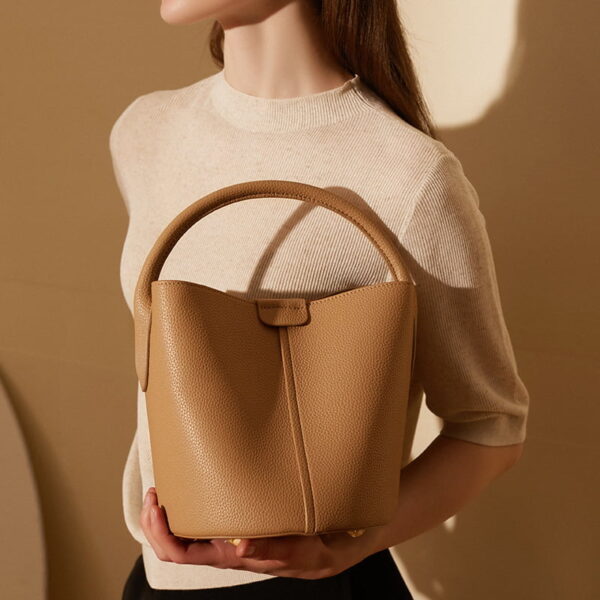 Genuine Leather Handbag Crossbody Bag Bucket Bag