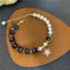 Freshwater Pearl Bracelet 14K Gold Star Sky Blue Sandstone Faceted Crystal Bracelet - Image 5