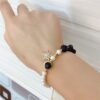 Freshwater Pearl Bracelet 14K Gold Star Sky Blue Sandstone Faceted Crystal Bracelet - Image 3