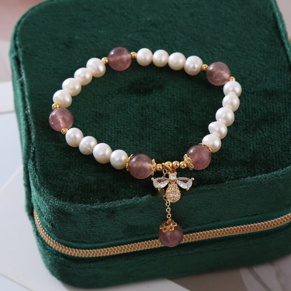 Natural Pearl Bracelet Bee Natural Strawberry Crystal Bracelet