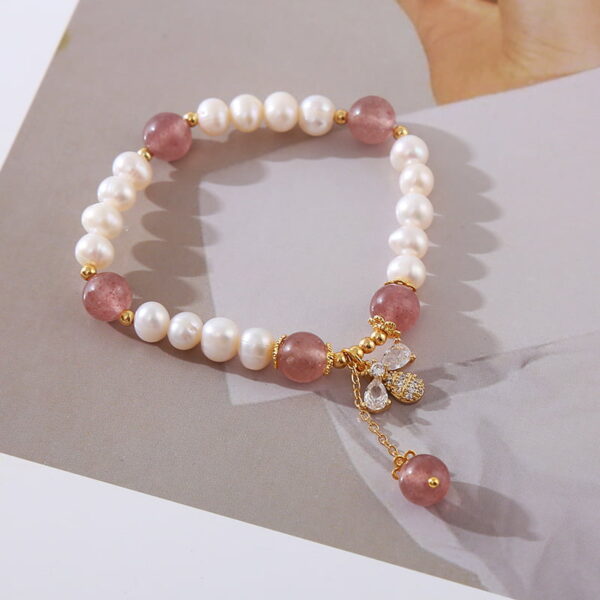 Natural Pearl Bracelet Bee Natural Strawberry Crystal Bracelet
