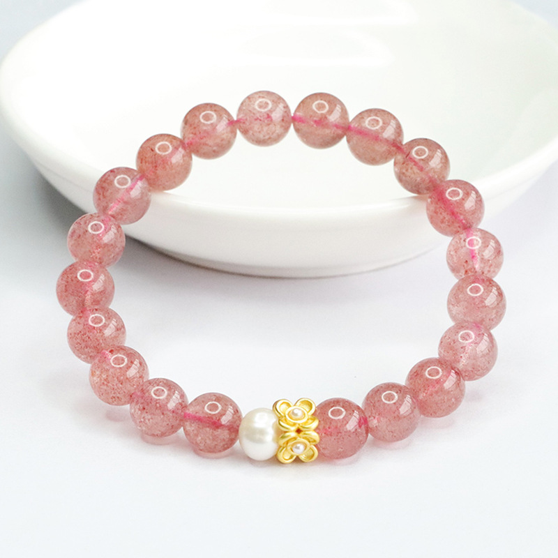 Natural Crystal Bracelet Strawberry Crystal Sweet Bracelet