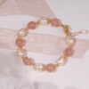 Natural Freshwater Pearl Bracelet Cute Natural Strawberry Crystal Bracelet