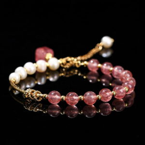 Natural Strawberry Crystal Bracelet Natural Pearl Bracelet Natural Strawberry Crystal Bracelet Natural Pearl Bracelet