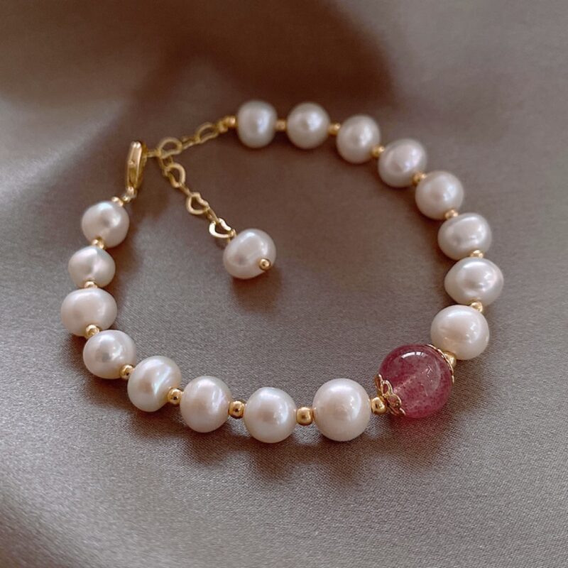 Natural Pearl Fairy Strawberry Crystal Bracelet