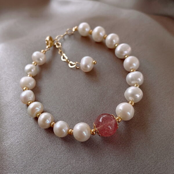 Natural Pearl Fairy Strawberry Crystal Bracelet