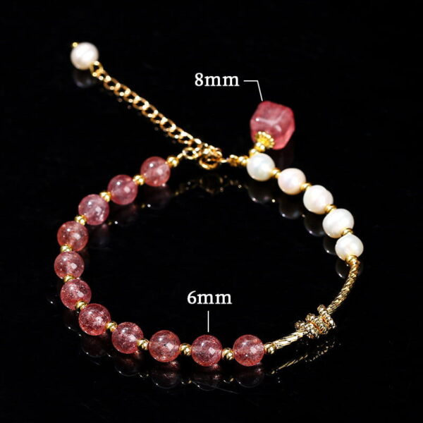 Natural Strawberry Crystal Bracelet Natural Pearl Bracelet