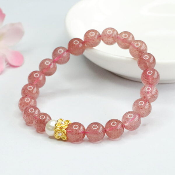 Natural Crystal Bracelet Strawberry Crystal Sweet Bracelet