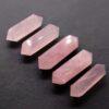 Natural Rose Quartz Double Pointed Column Rose Quartz Column Rough Stone