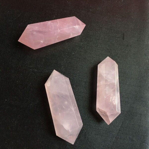 Natural Rose Quartz Double Pointed Column