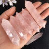 Natural Rose Quartz Double Pointed Column Rose Quartz Column Rough Stone