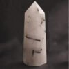 Natural Crystal Column Black Tourmaline Black Hair Crystal Tourmaline Column Single Pointed Hexagonal Column Home Decoration Ornament