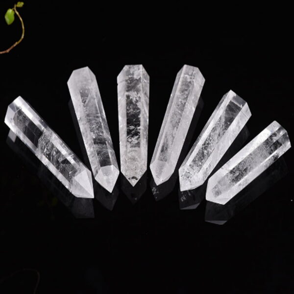 Natural White Crystal Raw Stone Single Pointed Hexagonal Prism