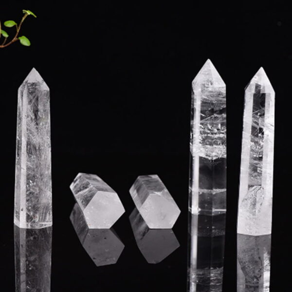 Natural White Crystal Raw Stone Single Pointed Hexagonal Prism