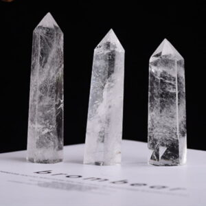Natural White Crystal Raw Stone Single Pointed Hexagonal Prism Natural White Crystal Raw Stone Single Pointed Hexagonal Prism