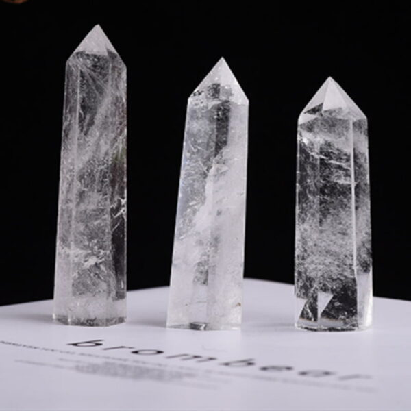 Natural White Crystal Raw Stone Single Pointed Hexagonal Prism