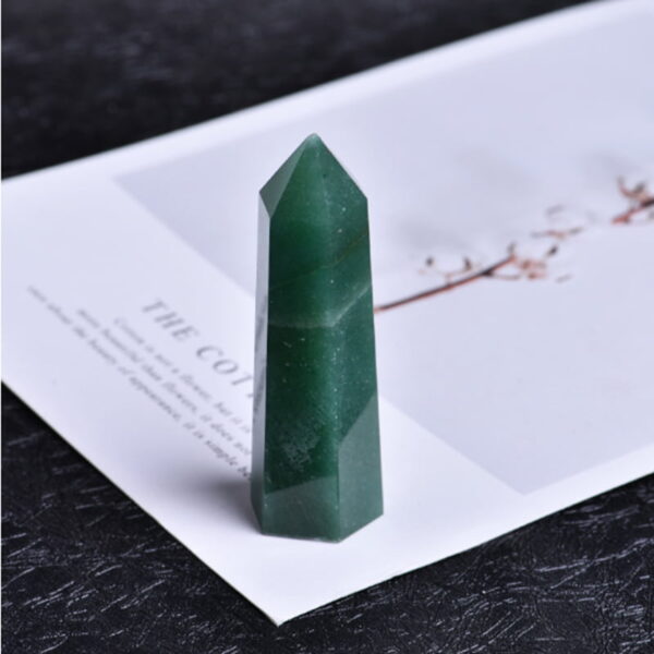 Natural Aventurine Crystal Rough Stone Polished Hexagonal Single-pointed Crystal Column Rough Stone