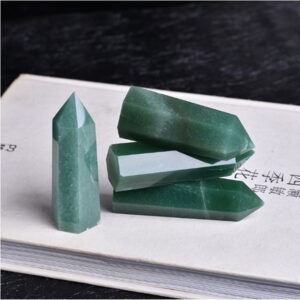 Natural Aventurine Crystal Rough Stone Polished Hexagonal Single-pointed Crystal Column Rough Stone