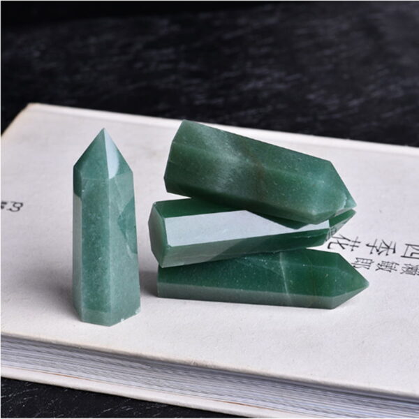 Natural Aventurine Crystal Rough Stone Polished Hexagonal Single-pointed Crystal Column Rough Stone