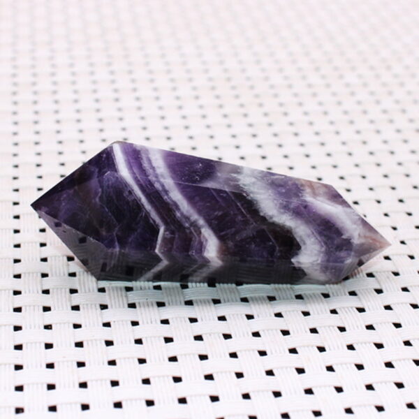 Natural Crystal Dream Amethyst Double Pointed Hexagonal Prism Rough Stone
