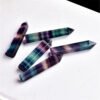Natural Colorful Fluorite Crystal Column Fluorite Single Pointed Hexagonal Column Rough Stone