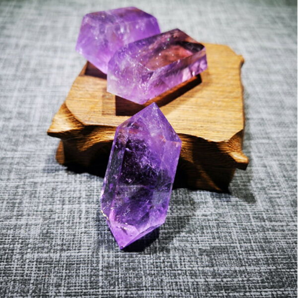 19120651533_2056819622 Natural Amethyst Double Pointed Hexagonal Amethyst Craft