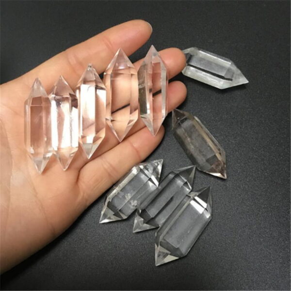 Natural White Crystal Double Pointed Hexagonal Prism