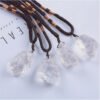 Natural Irregular Amethyst Pink Quartz Citrine White Crystal Rough Stone Pendant Necklace