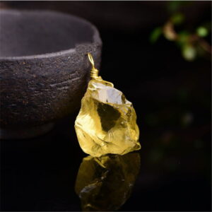 Natural Citrine Rough Stone Pendant