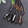 Natural Brown Quartz Double-pointed Smoky Quartz Hexagonal Prism Pendant Necklace - Image 2