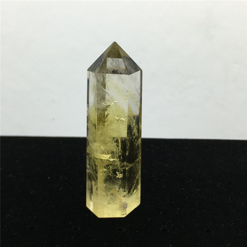 Natural Citrine Single Pointed Crystal Column Hexagonal Prism Energy Stone