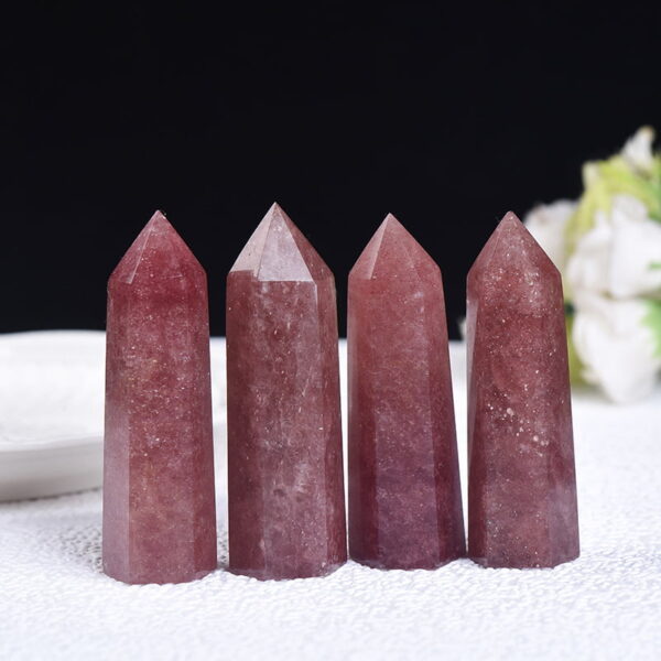 Natural Strawberry Crystal Hexagonal Prism