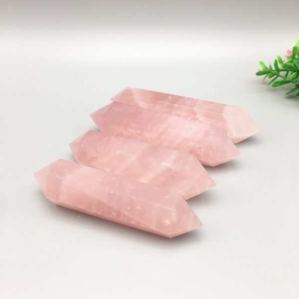 Natural Pink Quartz Column Raw Stone