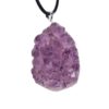 Natural Amethyst Cluster Teardrop-shaped Rough Stone Pendant Necklace - Image 5