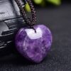 Natural Heart Shaped Amethyst Pendant - Image 4