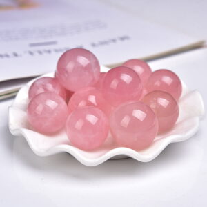 Natural Pink Crystal Round Ball Ornament Craft Natural Pink Crystal Round Ball Ornament Craft
