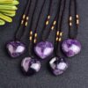 Natural Heart Shaped Amethyst Pendant - Image 3
