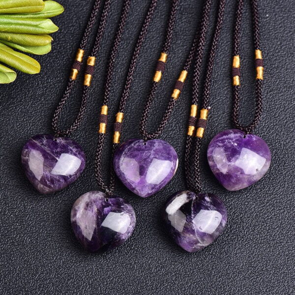 Natural Heart Shaped Amethyst Pendant
