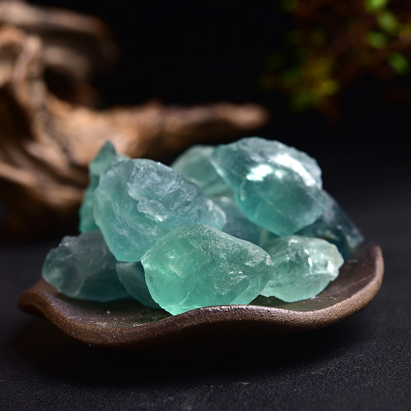 Natural Crystal Green Fluorite Raw Stone Diffuser Stone Aromatherapy Stone