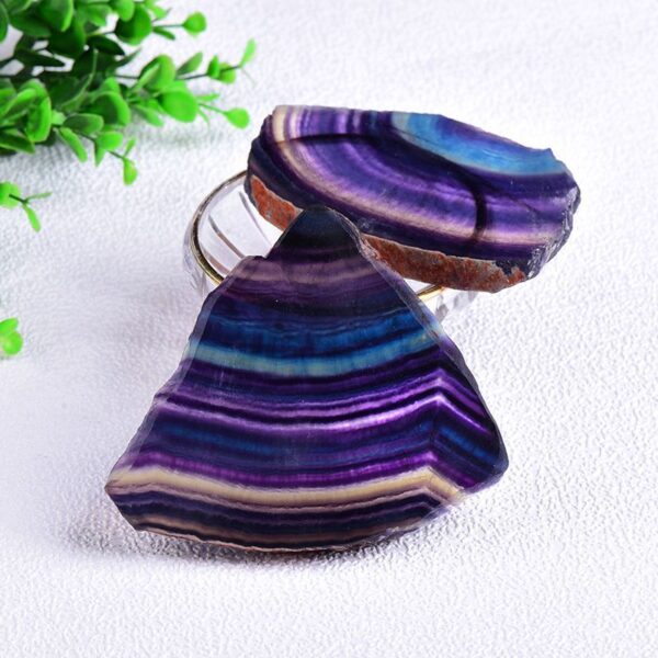 Natural Colorful Fluorite Slice Stripes Colorful Rainbow Fluorite Slice Ornaments Irregular Shape Crystal Rough Stone Natural Colorful Fluorite Slice Stripes Colorful Rainbow Fluorite Slice Ornaments Irregular Shape Crystal Rough Stone